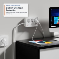 XR-EU-B3U 3 Prizli USB-C PD 20W 2500W Güç Şeridi Uzatma Soketi, Ofis ve Ev için 2m 3m 5m Kablolu