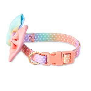 Vibrant Life Ombre 3D <b>Bow</b> Tie Fashion Dog Collar, Multicolored, Small - Product Image 4