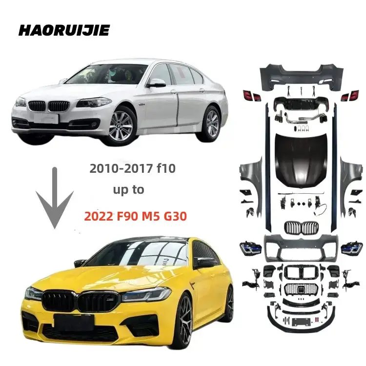 Araba dönüşüm yükseltilmiş facelift tampon bodykit BMW F10 için eski yeni değişim dönüştürmek için G30 LCI M5 CS bakmak vücut kitleri