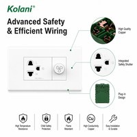Module mural fonctionnel mixte, prise universelle à 3 trous et bouton de commande de vitesse de ventilateur, double module 120 16A 250V, PC blanc brillant