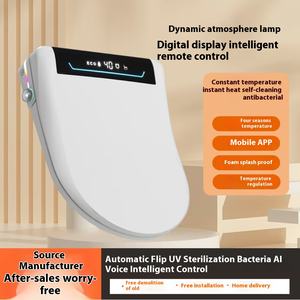 Plaque de couverture intelligente de désodorisation automatique de bidet chauffant en forme de U/V avec télécommande intelligente à fermeture lente - Product Image 5