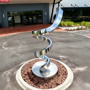 Scultura Astratta a Spirale in Acciaio Inossidabile Lucidato YOUFINE, <span class=keywords><strong>Arte</strong></span> Moderna per Esterni, Decorazione per Giardino, <span class=keywords><strong>Villa</strong></span> e Cortile - Product Image 5