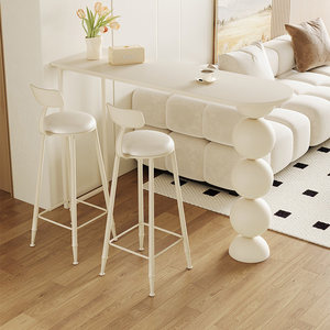 Metal Stone-Slab Rectangular <b>Bar</b> <b>Table</b> High-Leg Modern Minimalist Living Room Home Balcony Kitchen Hotel Hospital - Product Image 1