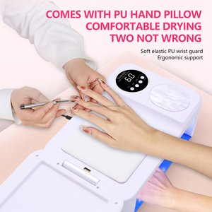 Smart timer hand pillow nail machine <b>light</b> therapy lamp nail salon dual-hand fast drying gel polish curing lamp LED flat lamp - Product Image 4