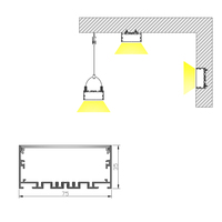 Nouveau profil de canal d'extrusion d'aluminium de rayonnement thermique de conception 7535B pour la lumière de levage de bureau à LED
