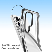 Soonleader Vente en gros Coque de protection transparente rose en TPU antichoc anti-jaunissement pour téléphone portable S25
