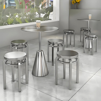 Ensemble de restaurant en acier inoxydable de style industriel Carte commerciale et canapé Thème pour magasins de thé au lait Hôtels et cafés