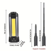 Lampe de camping multifonctionnelle Type C Lampe de travail rechargeable 2000 Lumens Aimant détachable Trépied rétractable Lampes portables