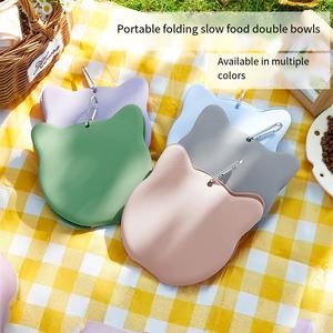 Mangkuk silikon lipat kualitas tinggi tempat makan hewan peliharaan portabel untuk anjing dan kucing - Product Image 2