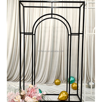 Usine Vente Chaude De Fond De Mariage Arches Noir Carré Arc Fleur Ballon Présentoir De Noce Décoration Fournitures