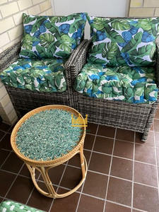 Mesa de Centro Redonda Moderna de Ratán Hecha a Mano con Superficie de Mosaico de Madreperla para Dormitorio, Sala de Estar, Decoración del Hogar, Venta al Por Mayor - Product Image 6