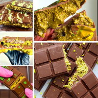 Chocolat de haute qualité style Dubaï 200g avec pistaches et confiture, fait main, croustillant, vente en gros directe d'usine