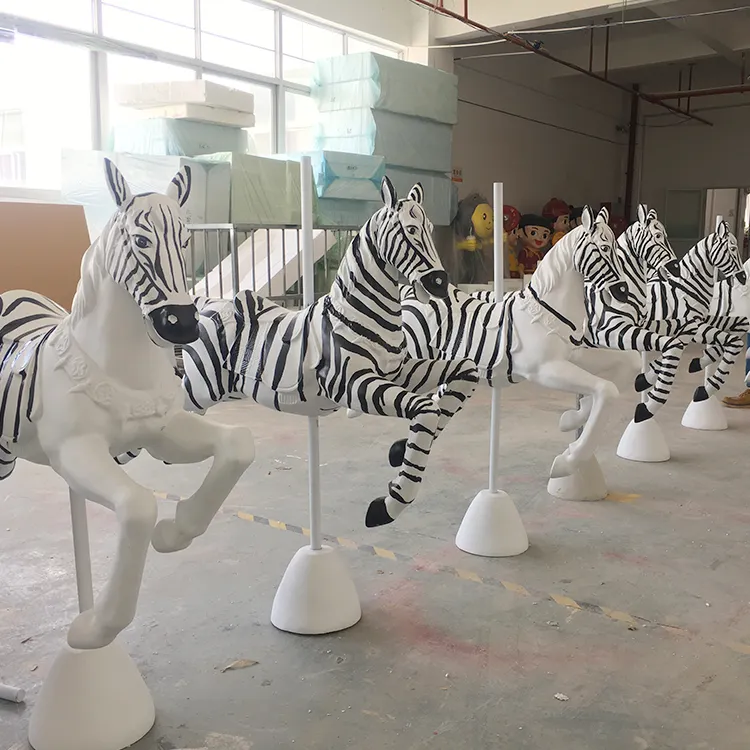 Fiberglas Zebra heykel pencere ekran Zebra heykeli parti olay hayvan dekorasyon