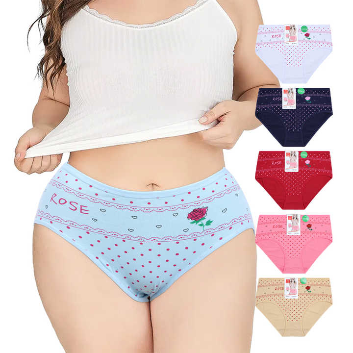 UOKIN White Cotton Panties for Fat Women Large Size Panties Mature