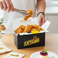 Boîte à poulet frit carrée biodégradable et recyclable de qualité alimentaire, emballage personnalisé en carton pour sandwichs à emporter, restauration rapide
