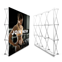 Backdrop Pameran Foto dengan Logo Kustom, Booth Kain, Perlengkapan Pameran Dagang dan Pesta, Spanduk Portabel