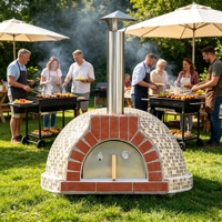 Four à pizza commercial en bois et pierre, four extérieur en briques autoportant pour la cuisson et la pâtisserie en extérieur