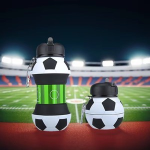 Student Leakproof Portable Water Bottle for Outdoor Sports <b>Kids</b> Foldable Football/Basketball Can Hang <b>Backpack</b> - Product Image 1