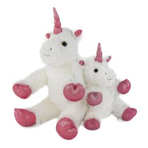 Set di Peluche Unicorno Bianco Genitore-Figlio, Morbidi Animali Mitologici Imbottiti con Dettagli Rosa, Regalo e Decorazione Ideali - Product Image 1