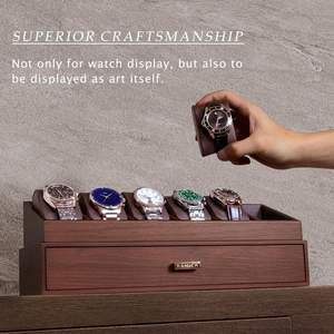 多機能クルミ時計ディスプレイ高級包装箱時計ケースカスタム木製引き出し時計収納ボックス - Product Image 3