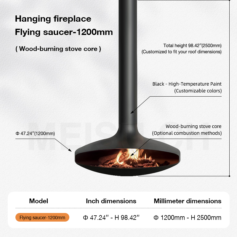 Wood fireplace - 1200 mm