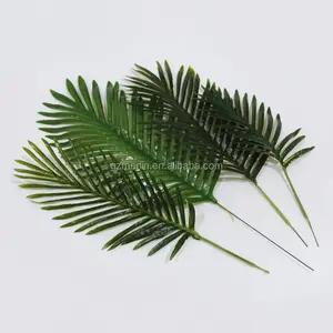 批发室外塑料绿色假叶人造风扇棕榈叶