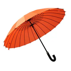 Paraguas de lluvia para adultos, resistente al viento, eje de acero de 24 costillas
