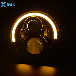Gexune 7 "pouces ambre <span class=keywords><strong>clignotant</strong></span> avec h4 à h13 adaptateur pour g5 défendre <span class=keywords><strong>lada</strong></span> <span class=keywords><strong>niva</strong></span> 4x4 offroad led halo phares - Product Image 3