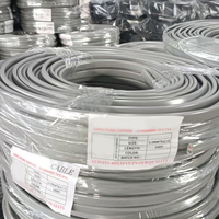 Câble électrique plat flexible H05VVH2-F en cuivre à double conducteur et terre, isolé PVC, 0,75-2,5-4 mm², pour usage domestique