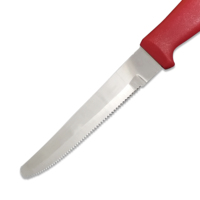 Ensemble de couteaux à éplucher jetables en acier inoxydable avec manche en plastique PP de couleur bonbon, couteau à steak dentelé pour une utilisation en cuisine, populaire auprès des chefs