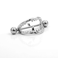 Piercing de téton en acier chirurgical monobloc, style dents de vampire, pour femme, bijou intime séduisant, anneau de téton en forme de croc
