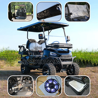 Voiturette de golf électrique sur mesure avec couleur de carrosserie personnalisable et configuration adaptable, 4 places, véhicule utilitaire 48V au lithium