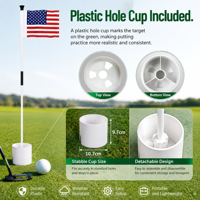 Ensemble de drapeaux d'entraînement de golf avec piquet détachable, drapeau et coupelle de putting en plastique pour l'entraînement sur le green