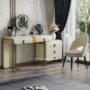 Coiffeuse de luxe en acier inoxydable, style moderne, avec meuble et <span class=keywords><strong>miroir</strong></span>, table de toilette, meuble de chambre à coucher - Product Image 2