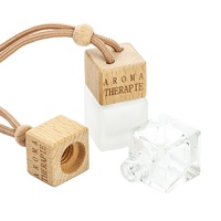 Bouteille de parfum en verre 8ml, 20 ml, forme carrée, pour voiture, pendentif, diffuseur de parfum