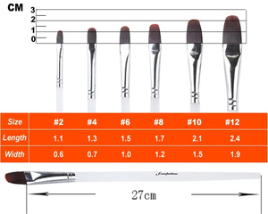 Pinceau plat professionnel en nylon avec manche en plastique, pinceau à peinture acrylique en forme de filbert, ensemble de pinceaux à peinture acrylique rouge vin - Product Image 4