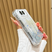 Étui de téléphone pliable de luxe en argent pailleté 3D avec nœud rose et cœur pour iPhone Duo 18 Fold pour iPhone Ultra, coque antichoc