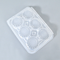 Boîte alimentaire jetable carrée translucide à 6 compartiments pour sushis, pains vapeur, tartes, pâtisseries, chewing-gum - Boîte Bozi en plastique PP