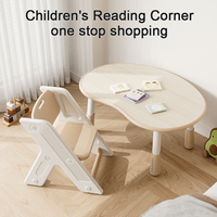 Ensemble de table et de chaises en bois à hauteur réglable pour enfants avec mécanisme de levage et dessus à dessin lavable pour les tout-petits