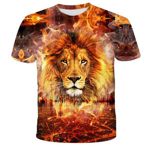 T-shirt imprimé en 3D pour homme, grande taille, élégant, motif <span class=keywords><strong>tigre</strong></span> et <span class=keywords><strong>lion</strong></span>, manches courtes, pour homme et enfant, motif animal - Product Image 5