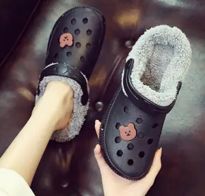 Pantufa feminina para inverno, chinelo de pelúcia macio anti-derrapante para casal, quente, de algodão, para mulheres