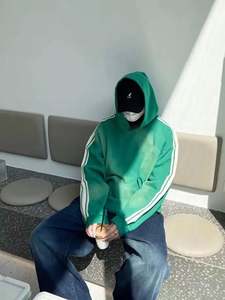 OEM Wholesale High Quality <b>Men's</b> Striped Hoodies Heavyweight Design <b>Men</b> Acid Wash Distressed <b>Hoodie</b> for <b>Men</b> - Product Image 4