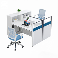 Postes de travail modulaires ergonomiques modernes avec panneaux en bois pour centres d'appels