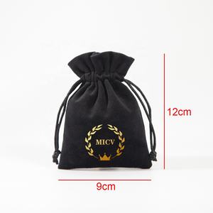 Bestpacking 9*12CM velours bijoux emballage pochette bijou sac cadeau avec logo faveur de mariage pochette sac cordon sac pour bijoux - Product Image 3