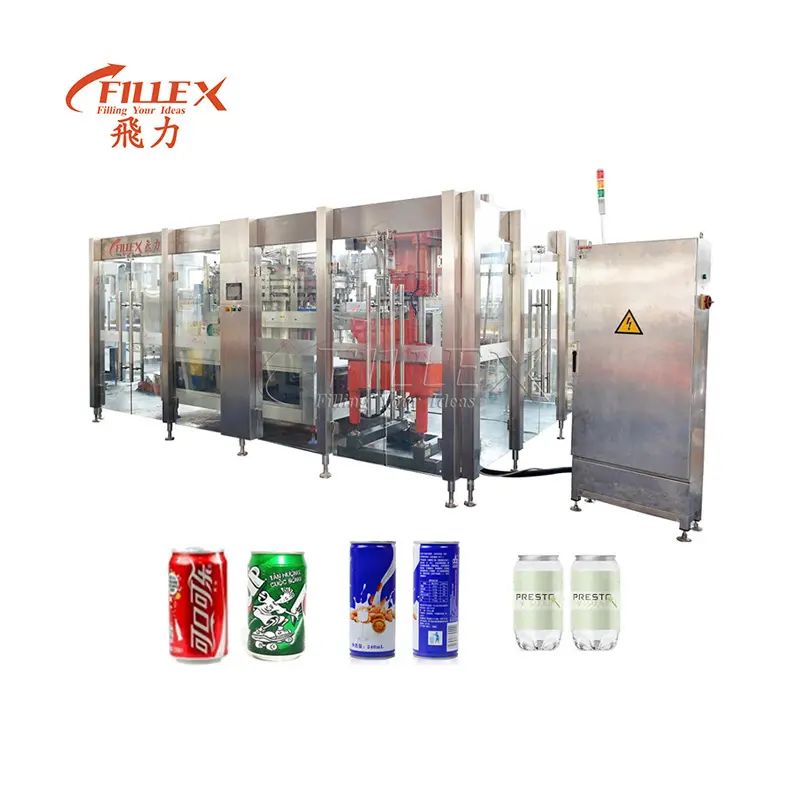 Automatic Aluminium Can Filling Machine 5000CPH 12-4 Can Filler And Seamer Machine Juice/Sauce/Beverage Carbonated Drink Filling