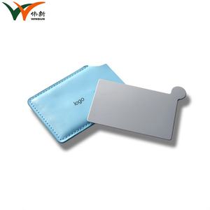 Personalized Name Blue Leather <b>Rectangle</b> Stainless Steel Handheld Makeup <b>Mirror</b> - Product Image 5