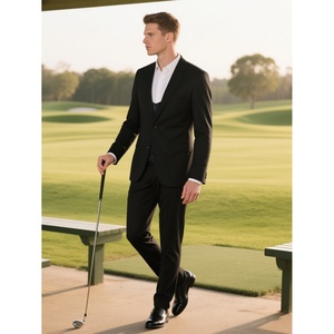 Ensemble de costume élégant et respirant pour homme, coupe ajustée, design multi-poches pour le travail et les fêtes, costumes de haute qualité 100% coton - Product Image 1