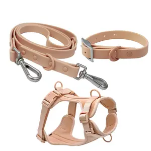 New Medium And Large Dog Harness Set PVC Dog Rope With Rubber Chest Strap And Lights For Pet Collars