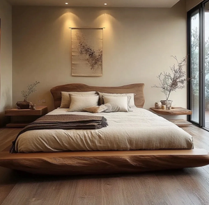 <span class=keywords><strong>Letto</strong></span> Matrimoniale/King Size in <span class=keywords><strong>Legno</strong></span> Massello Stile Wabi-sabi Naturale e Semplice, Durevole, per Camera da <span class=keywords><strong>Letto</strong></span> Principale, Hotel, Villa, Uso Nuziale - Product Image 4