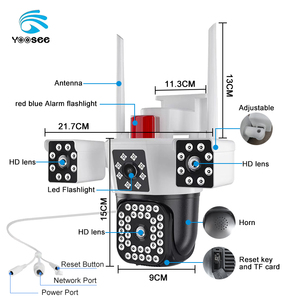 Leksell <span class=keywords><strong>Camera</strong></span> mạng ngoài trời v380pro ba ống kính PTZ <span class=keywords><strong>YOOSEE</strong></span> ứng dụng CMOS Báo động phát hiện chuyển động tầm nhìn ban đêm Wi-Fi 360 độ - Product Image 1